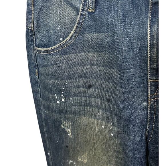 Wildfox NWOT Size 28 Baggy Crop Jean Da Vinci Distressed Paint splatter Cotton - Picture 4 of 16